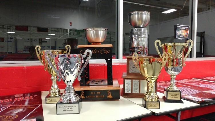 Trophies that are given out to the winners of each tournament bracket ran by An Edge Above. 