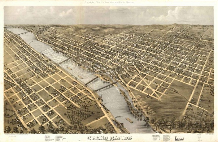 The community of Grand Rapids keeps expanding, as evidenced in this image from 1868