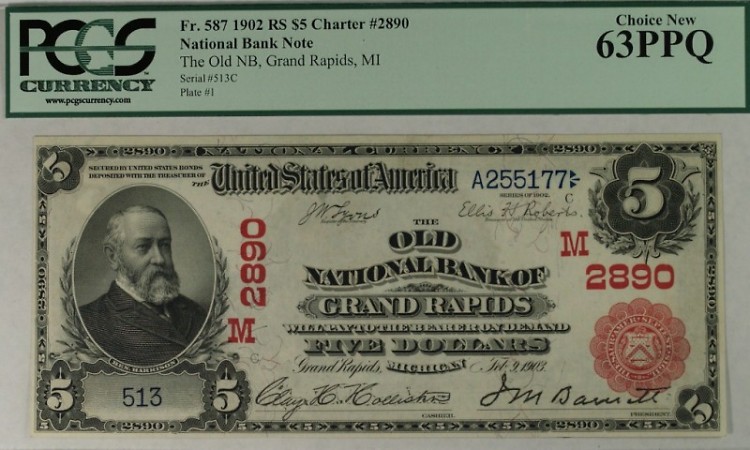 $5 Red Seal - Old National Bank of Grand Rapids