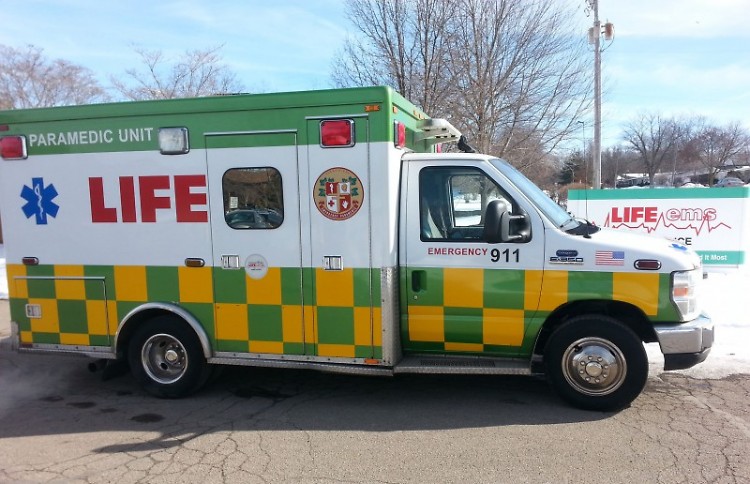 A Life EMS vehicle prepares to go out for a call.