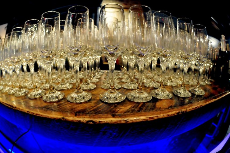 Champagne glasses at Bubble Bash