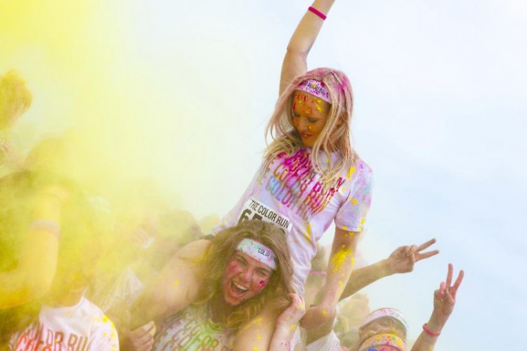 A big celebration takes place after The Color Run with music, food and more color.