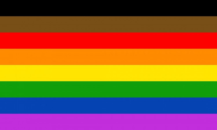 The #MoreColorMorePride flag revived in Philadelphia.