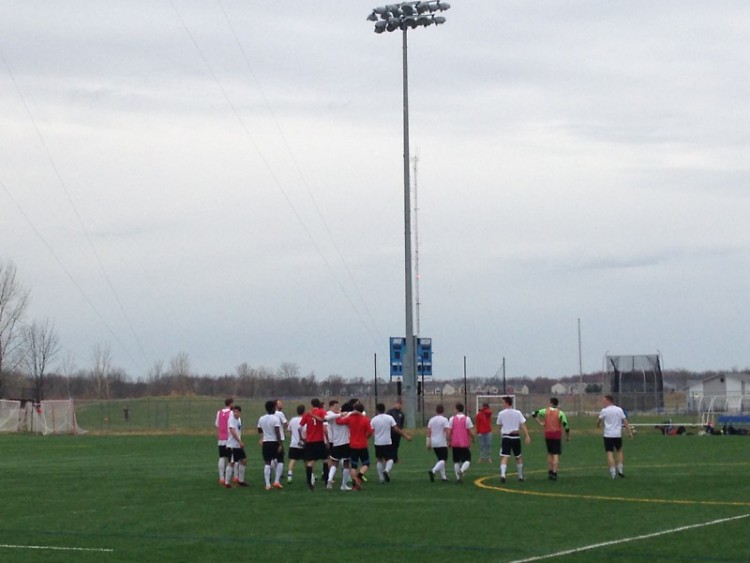 GRFC team on the field at Grand Valley State University on Sunday, April 12, 2015 after defeating the GV men's club team