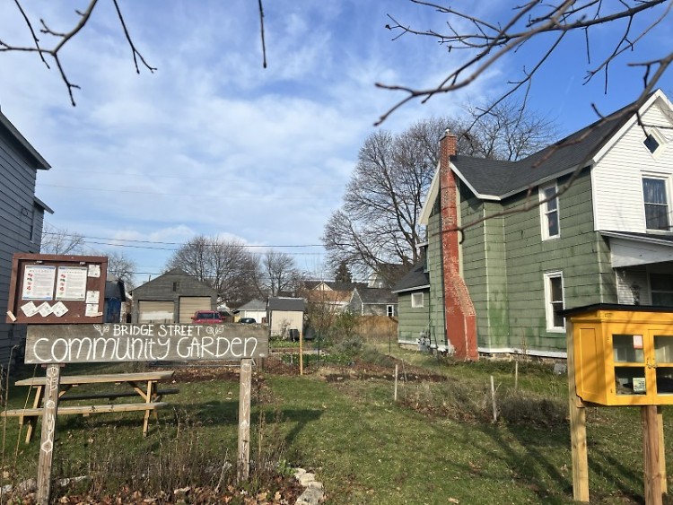 The Bridge Street Community Garden, located at the west end of Bridge St., thrives year-round, with the addition of the pantry.