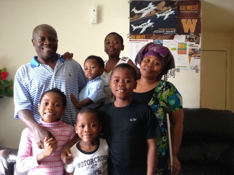 Marcel and Nyota Kampanda, with their children