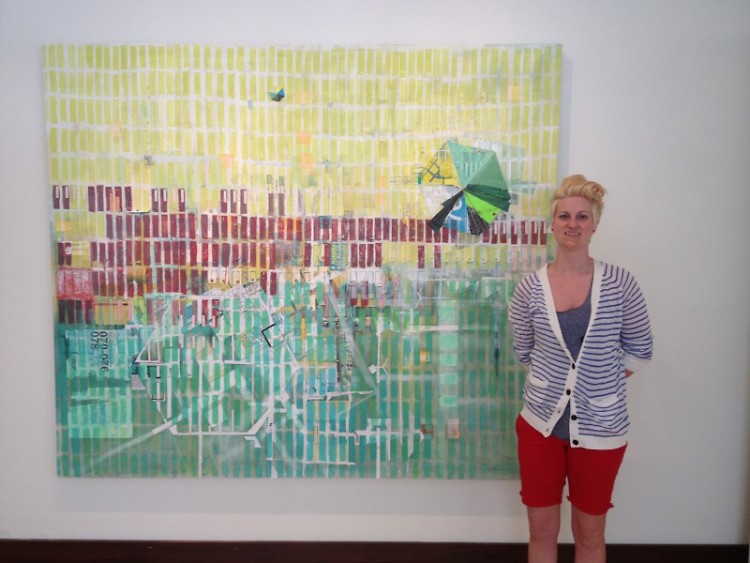 Wierenga in front of her piece 'Lost and Found' 
