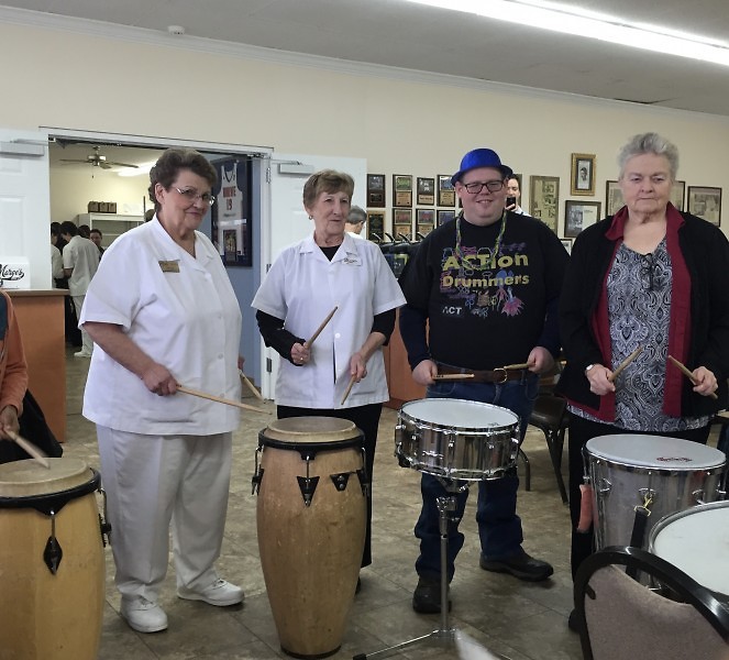 Bakers at Marge's Donut Den become ACTion Drummers