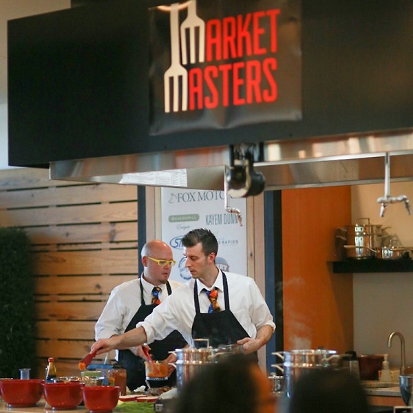 Chef Michael Dewicki and his sous chef, Matt Overdevest at last year's Market Masters competition.