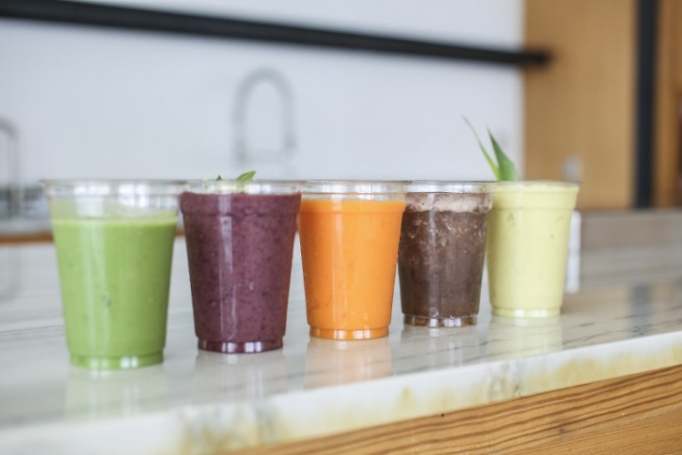 Selection of smoothies and juices from Alt City Beverage Company