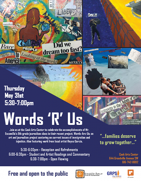 Words 'R' Us Flyer for the Student Exhibit and Presentation 