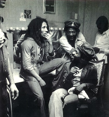 Don Kinsey (front) with Bob Marley
