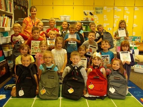 Students in Mary Frey's kindergarten class at Kettle Lake Elementary
