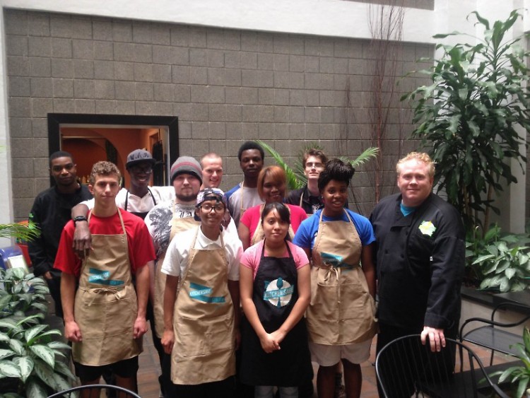 Tommy Fitzgerald (right) and Kitchen Sage students