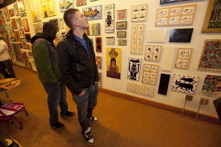 Visitors to Art. Downtown. last year browsing a selection of work on show.