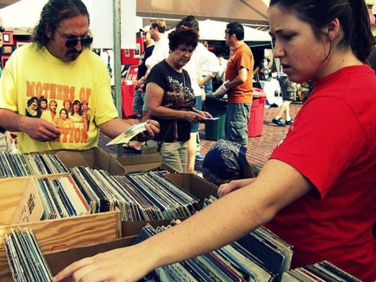 Music lovers at the WYCE Record and CD sale