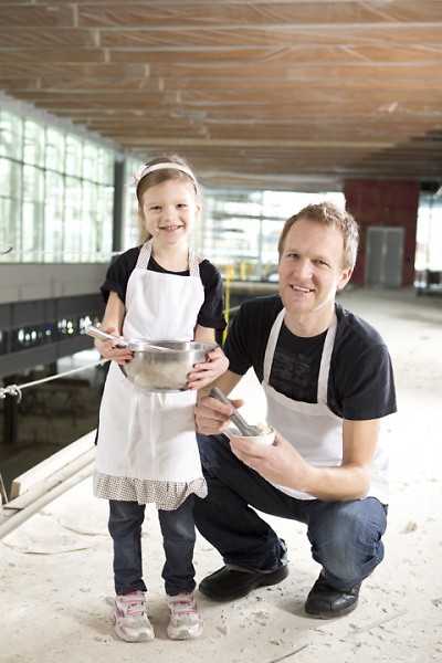 McKellar and his daughter Ruby make ice cream together.