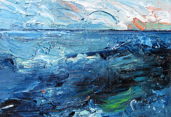 Sheryl Budnik, Rhythm of Surf, 12.25"x 8.5", oil on linen canvas mounted on birch panel