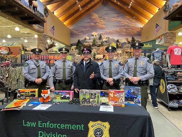 The Michigan Department of Natural Resources Law Enforcement Officers joined with The Salvation Army at Cabela's on Saturday. 