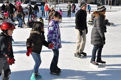 Ice Skating on Rosa Parks Circle.