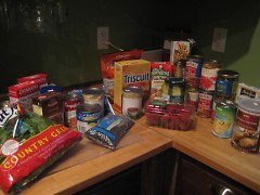 The food I bought for the next ten days: right around $60.00