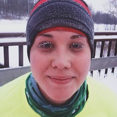 Frozen eyelashes after a long run outside