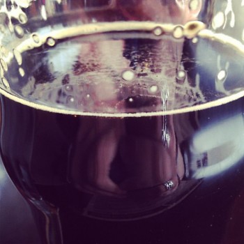 close up of founder's oatmeal stout.