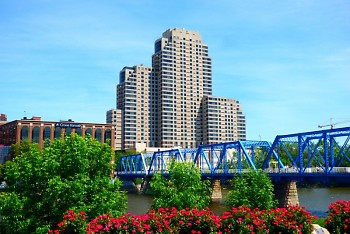 A view of Plaza Towers and the Blue Bridge.