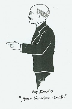 Davis's desire to help students succeed in a vocation is illustrated in this drawing of him by a student.