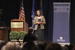  Christy S. Coleman responds with the audience during Q&A