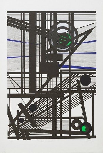Mavis Pusey (American, 1928-2019). Impact on Vibration, c. 1968. Color screen print on paper, 33 x 22.8 inches.