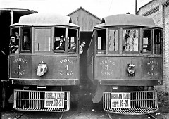 These cars were part of the Lake Line Interurban that ran between Grand Rapids, Grand Haven and Muskegon in the early 1900s.