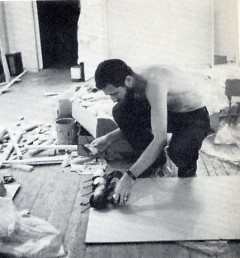 Allan Kaprow works on one of his Happenings events entitled "18/6."