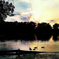 Sunset over the Grand River at Riverside Park