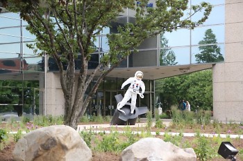 "Man in Space" sculpture outside of the Gerald R. Ford Presidential Museum