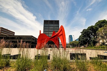 The Calder sculpture at Calder Plaza in downtown Grand Rapids
