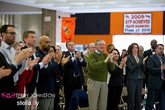 Crowd applauding the superintendent's speech last year