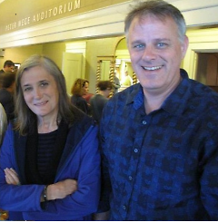 Amy Goodman with co-author Denis Moynihan at Wealthy Theatre