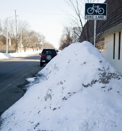 Bike lane along Jefferson Avenue.