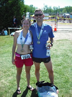 Stephanie and Andy Grosvenor, post-Bayshore Marathon 2010