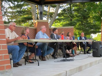 The Allendale Township Board at the town meeting on June 30.
