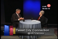 Mayor Heartwell and Sr. Barbara on a past episode of City Connection