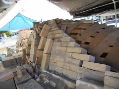 The nearly completed Anagama kiln. It is still missing its chimney.