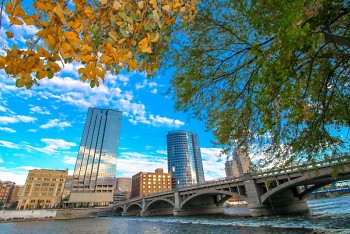 Downtown Grand Rapids during the fall season.