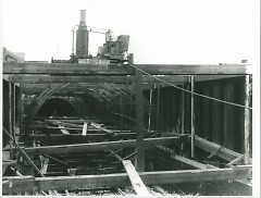 Flood wall construction in 1911 followed the famed flood of 1904