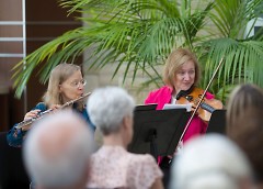 Grand Rapids Symphony flutist Judy Kemph and violinist Diane McElfish Helle perform.