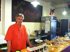 Billy Angel behind the counter at Story Cafe