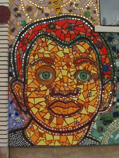 "Imagine That" mosaic on The Grand Rapids Children's Museum.