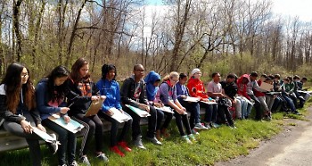 Seventh-grade students from Pinewood Middle School at Palmer Park