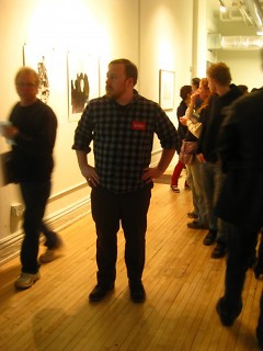 Curator Hunter Bridwell at 40 South Division Avenue.